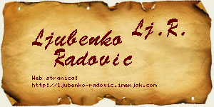 Ljubenko Radović vizit kartica